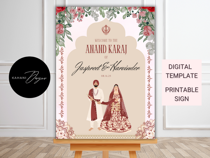 Anand Karaj Welcome Sign - Chic Reverence