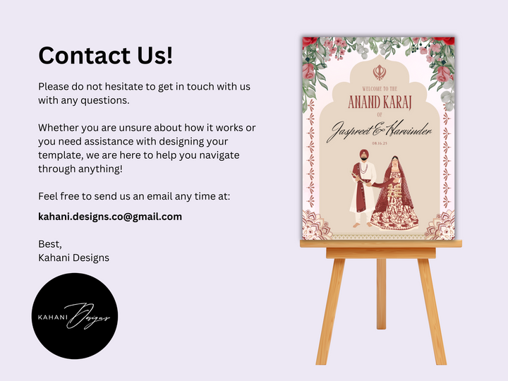 Anand Karaj Welcome Sign - Chic Reverence