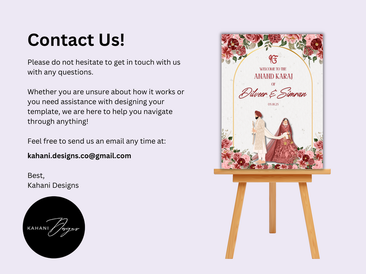 Anand Karaj Welcome Sign - Modern Elegance