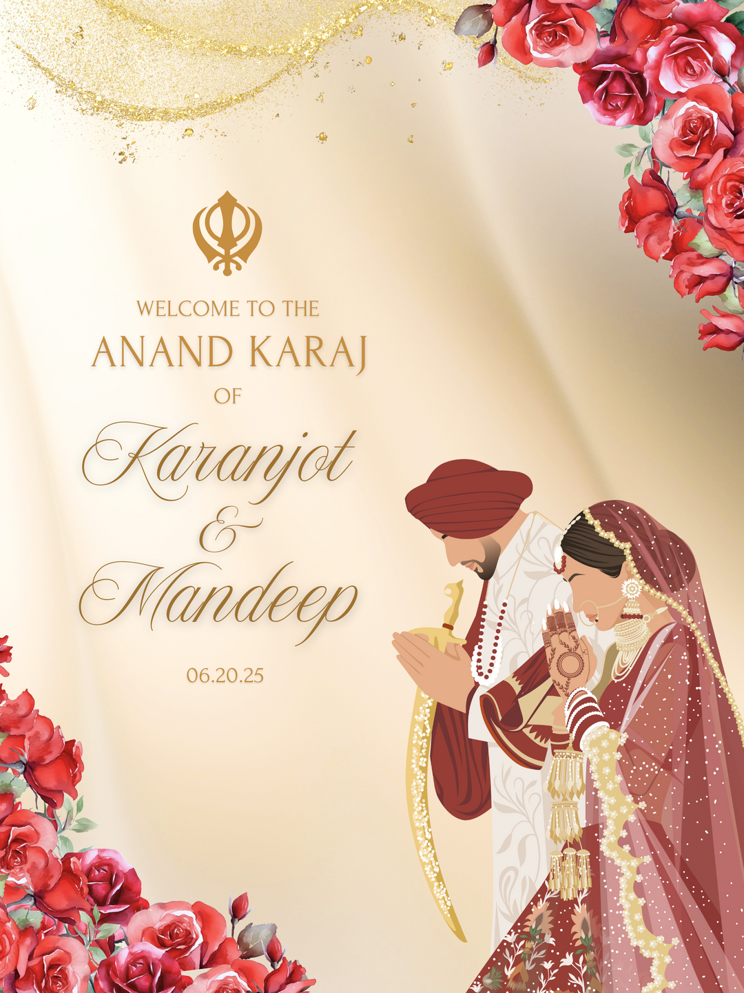 Custom Anand Karaj Sign - Timeless Tradition