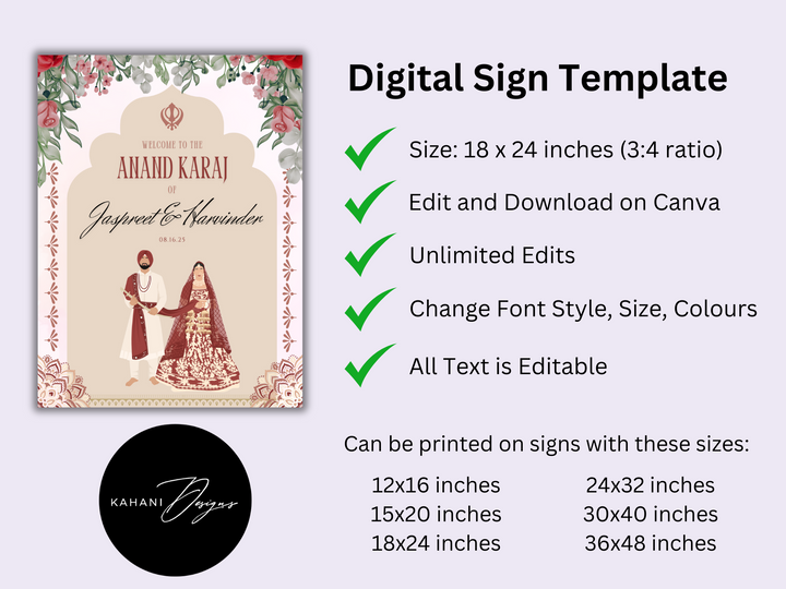 Anand Karaj Welcome Sign - Chic Reverence