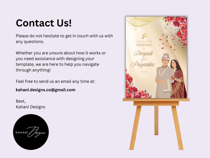Hindu Wedding Ceremony Welcome Sign - Royal Bliss