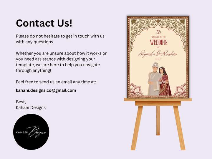 Hindu Wedding Welcome Sign - Divine Fusion