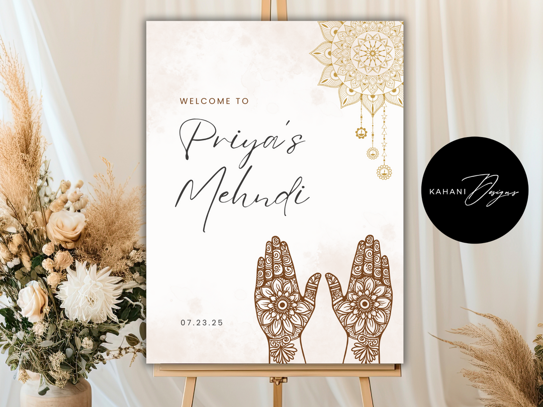 Mehndi Welcome Sign - Chic Simplicity
