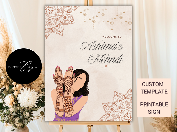 Mehndi Welcome Sign - Henna Enchantment