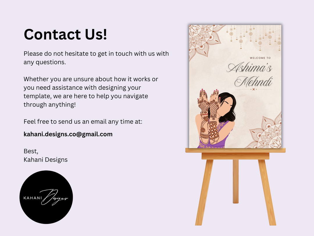 Mehndi Welcome Sign - Henna Enchantment