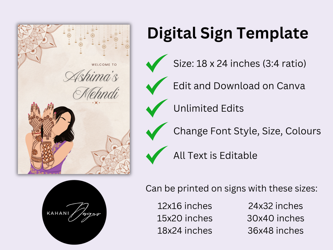 Mehndi Welcome Sign - Henna Enchantment
