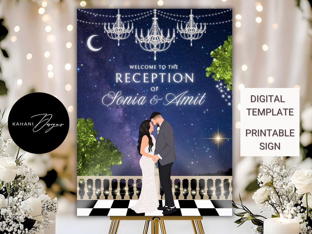 Reception Welcome Sign - Enchanted Night Sky
