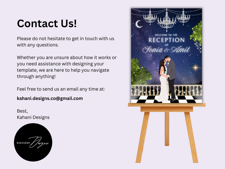 Reception Welcome Sign - Enchanted Night Sky