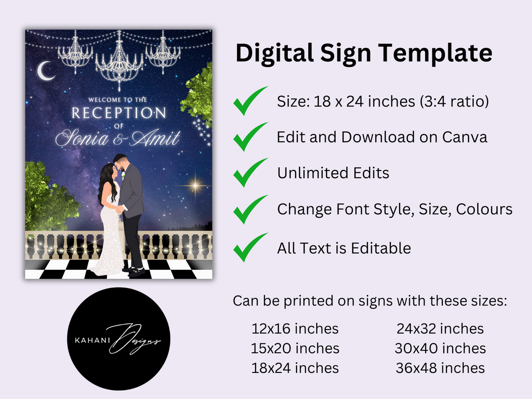Reception Welcome Sign - Enchanted Night Sky