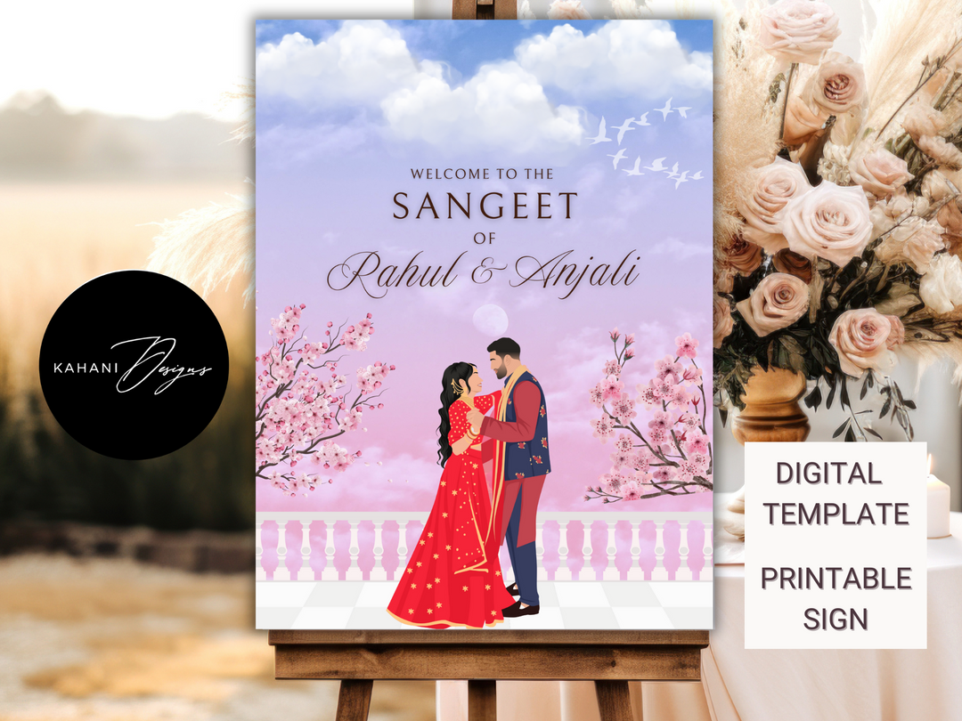 Sangeet Welcome Sign - Dreamy Romance
