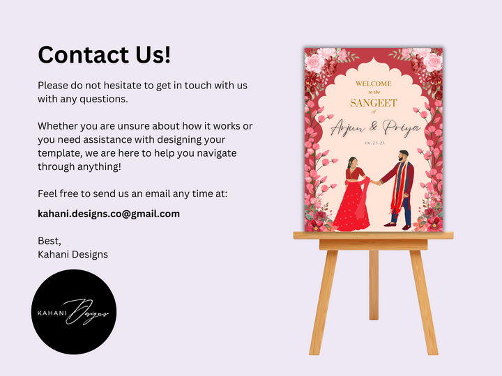 Sangeet Welcome Sign - Radiant Bloom