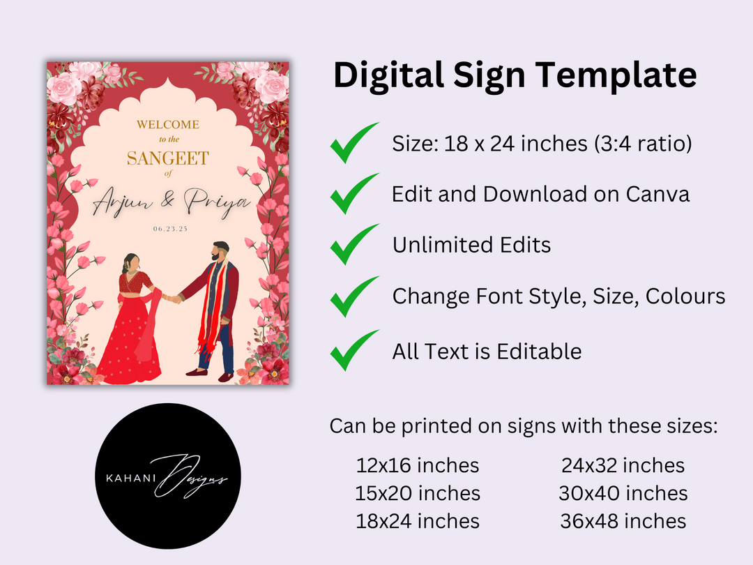 Sangeet Welcome Sign - Radiant Bloom