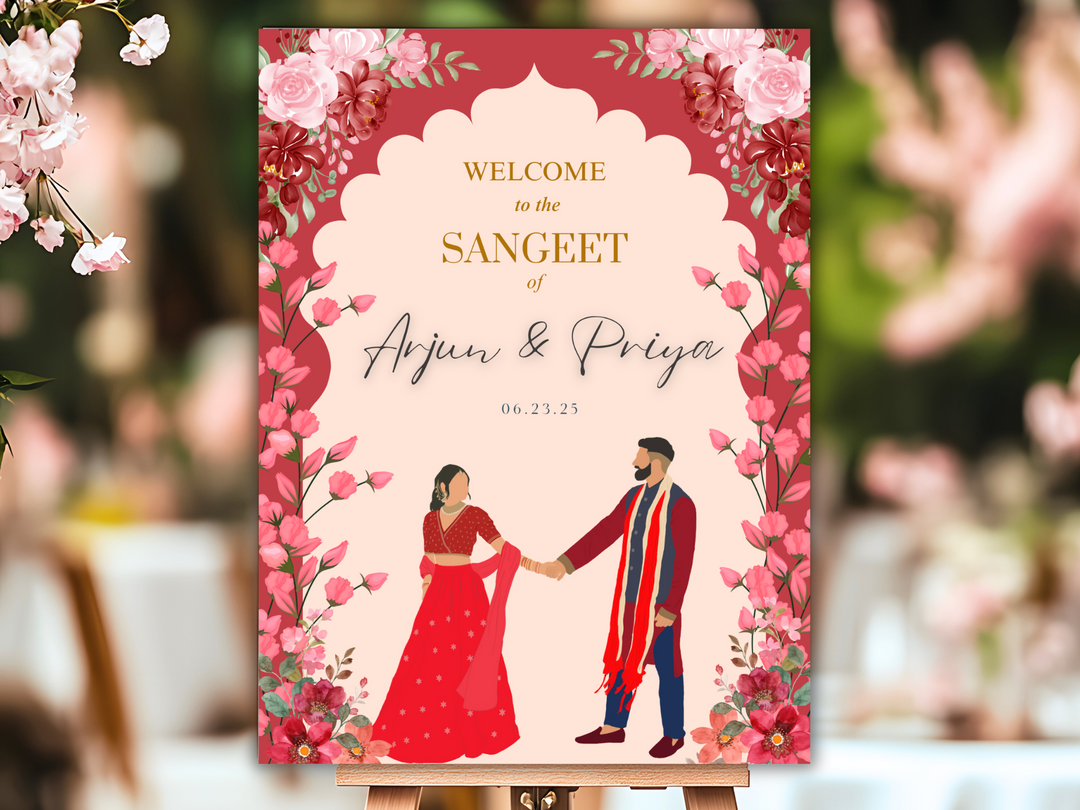 Sangeet Welcome Sign - Radiant Bloom