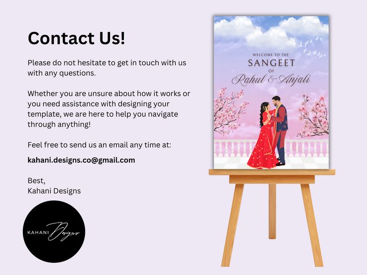 Sangeet Welcome Sign - Dreamy Romance