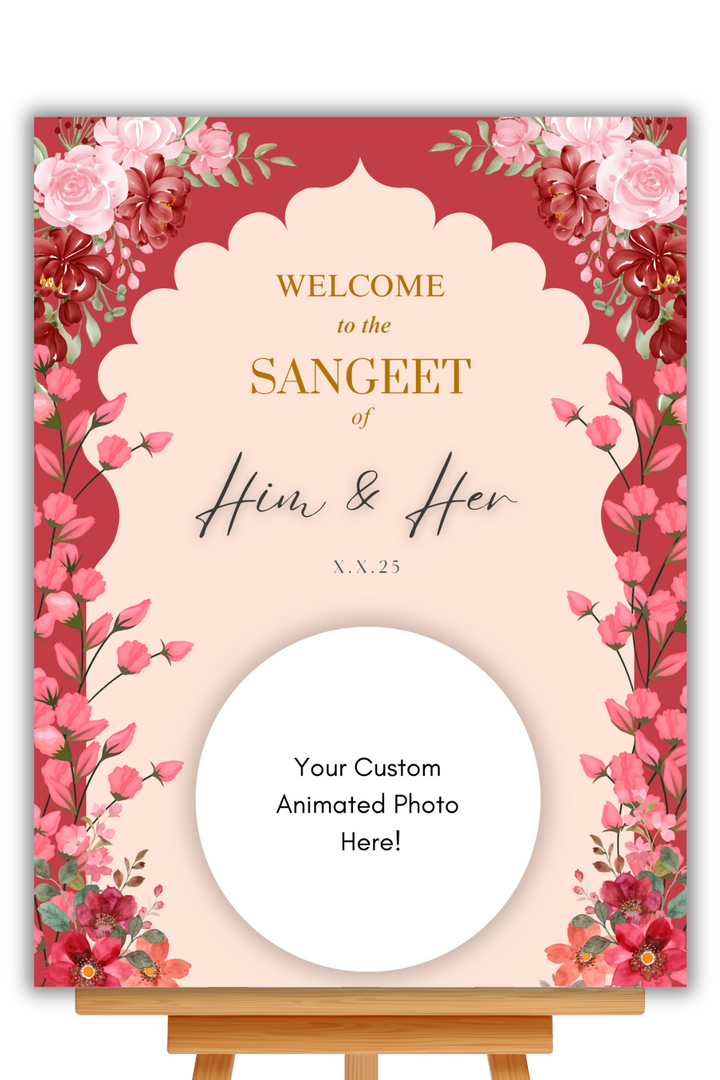 Custom Sangeet Sign - Radiant Bloom