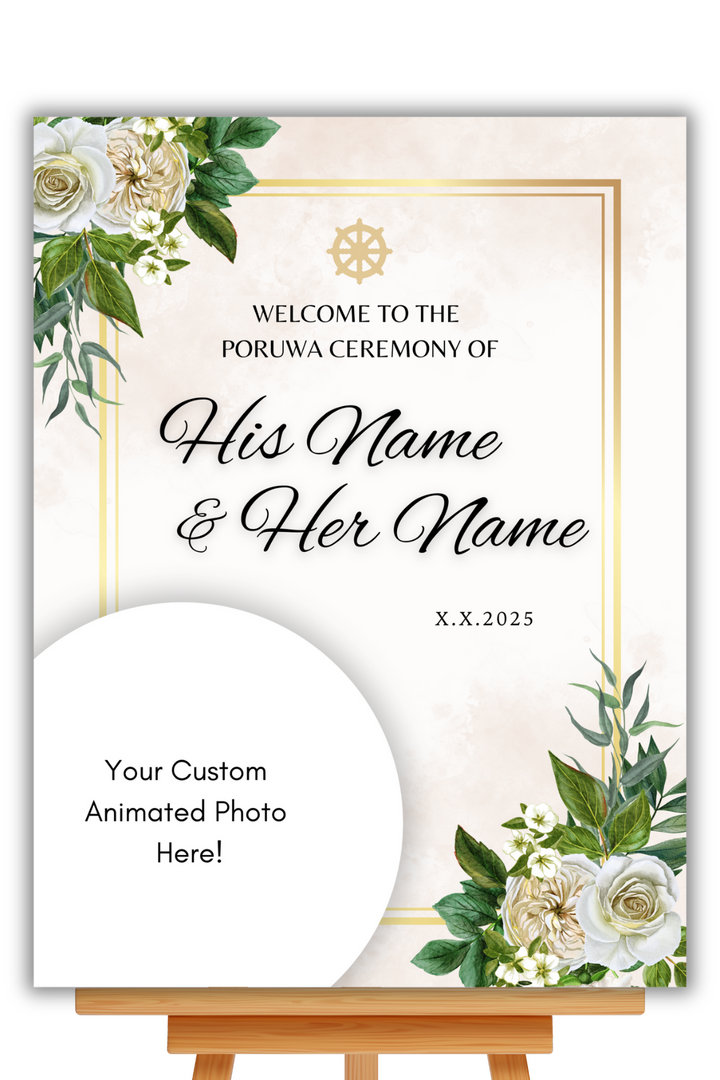 Custom Poruwa Sign - Traditional Grace