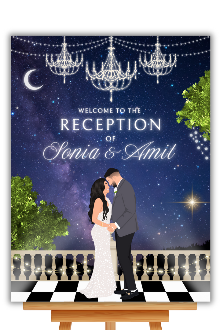 Reception Welcome Sign - Enchanted Night Sky