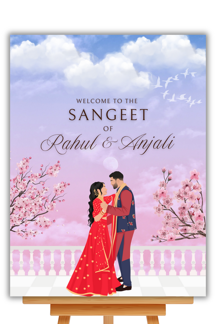 Sangeet Welcome Sign - Dreamy Romance