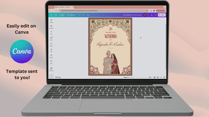 Hindu Wedding Welcome Sign - Divine Fusion