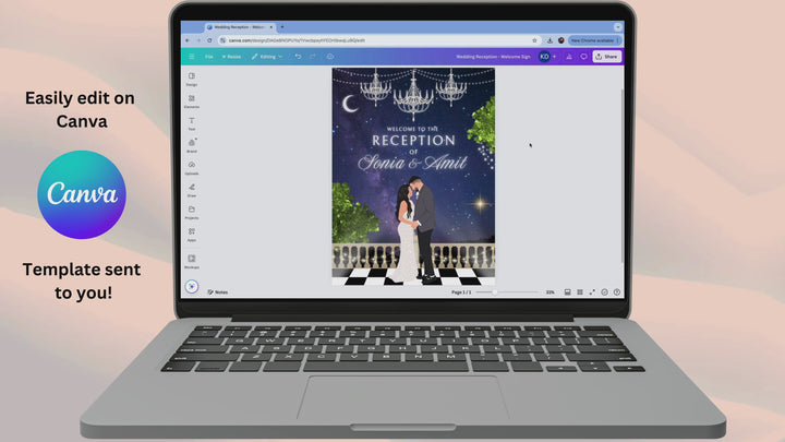 Reception Welcome Sign - Enchanted Night Sky